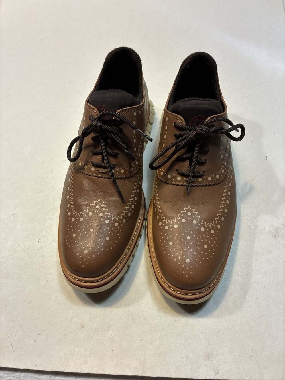 Men’s Cole Haan Zerogrand Wingtip Oxford Brown Waterproof Leather Shoes